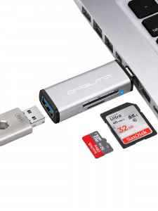 Картридер универсальный, переходник Type-C, USB для карт памяти MICRO SD, SD Орбита OT-PCR14